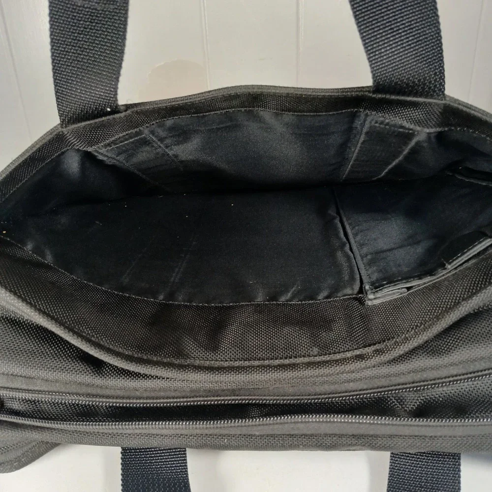 Tumi Alpha Expandable Briefcase Laptop Bag 2614D4 Mens L Black Ballistic Nylon